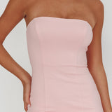 Kioto Strapless Organza Trim Maxi Dress Blush