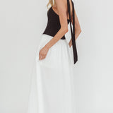 Lennix Strapless Scarf  Maxi Dress Black/White