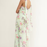 Novarra Twist Bust Strapless Maxi Dress Floral Mint