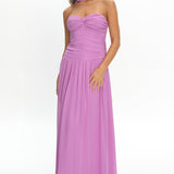 Novarra Twist Bust Strapless Maxi Dress Lilac