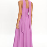 Novarra Twist Bust Strapless Maxi Dress Lilac