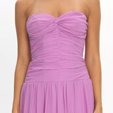 Novarra Twist Bust Strapless Maxi Dress Lilac