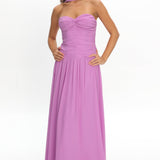 Novarra Twist Bust Strapless Maxi Dress Lilac