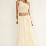 Marivelle String Tie Open Back Top Oyster