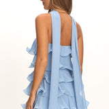 Love Note Strapless Layered Mini Dress Blue