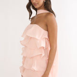 Love Note Strapless Layered Mini Dress Pink