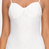Onique Lace-Up Back Split Maxi Dress Lace White