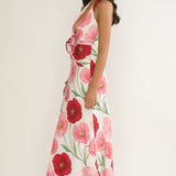 Vale 3D Flower Halter Maxi Dress Floral