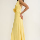 Vale 3D Flower Halter Maxi Dress Sunflower