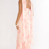 Unforgettable Day Drape Waist Strapless Maxi Dress Roses Floral