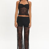 Sugarberry Lace Halter Top Black