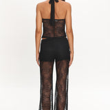 Sugarberry Lace Halter Top Black