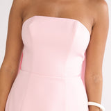 Poema Scalloped Sheer Hem Maxi Dress Pink