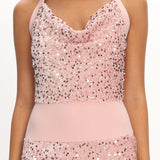 Cabernet Halter Maxi Dress Sequin Pink