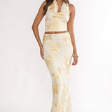 Golden Hours Maxi Skirt Embellished Yellow