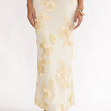 Golden Hours Maxi Skirt Embellished Yellow
