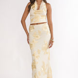Golden Hours Maxi Skirt Embellished Yellow