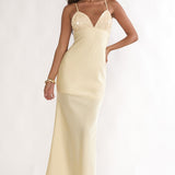 Brynn Sequin Bust Open Back Maxi Dress Butter