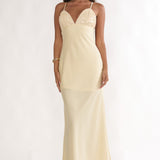 Brynn Sequin Bust Open Back Maxi Dress Butter