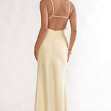 Brynn Sequin Bust Open Back Maxi Dress Butter