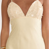 Brynn Sequin Bust Open Back Maxi Dress Butter