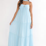 Meesha Cami Strap Scarf Maxi Dress Blue