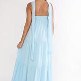 Meesha Cami Strap Scarf Maxi Dress Blue