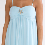 Meesha Cami Strap Scarf Maxi Dress Blue