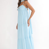 Meesha Cami Strap Scarf Maxi Dress Blue
