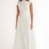 Lynnie Cap Sleeve Maxi Dress Polka Dot