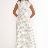 Lynnie Cap Sleeve Maxi Dress Polka Dot