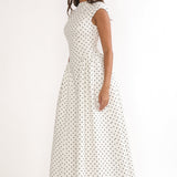Lynnie Cap Sleeve Maxi Dress Polka Dot