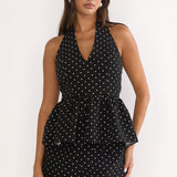 Molly Faux Pocket Shorts Polka Dot Black