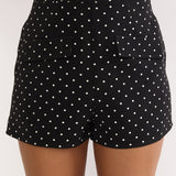 Molly Faux Pocket Shorts Polka Dot Black