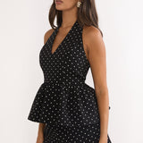Molly Faux Pocket Shorts Polka Dot Black