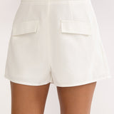 Molly Faux Pocket Shorts White