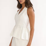 Molly Faux Pocket Shorts White