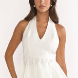 Molly Halter Peplum Top White