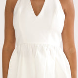 Molly Halter Peplum Top White