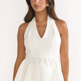 Molly Halter Peplum Top White