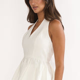 Molly Halter Peplum Top White