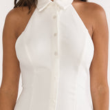 Esmarie Collared Maxi Dress White