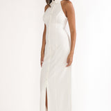Esmarie Collared Maxi Dress White
