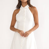 Esmarie Collared Mini Dress White