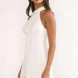 Esmarie Collared Mini Dress White