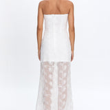 Arlise Strapless Lace Maxi Dress White