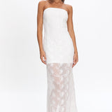Arlise Strapless Lace Maxi Dress White