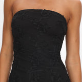 Arlise Strapless Lace Maxi Dress Black