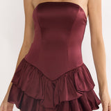 Dovira Bow Back Mini Romper Wine