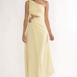 Ivora One-Shoulder Cut-Out Waist Maxi Dress Butter